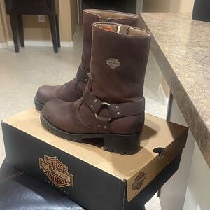Harley-Davidson Dark Brown Leather Riding Boots